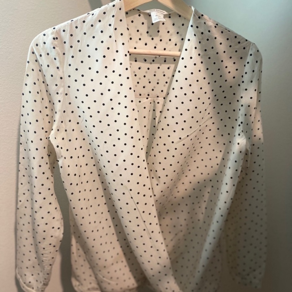 Club Monaco Khalila Polka Dot Silk Blouse - Picture 7 of 8